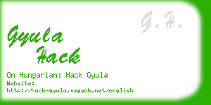 gyula hack business card